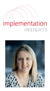 implementation insights logo and headshot of Rhona DelFrari