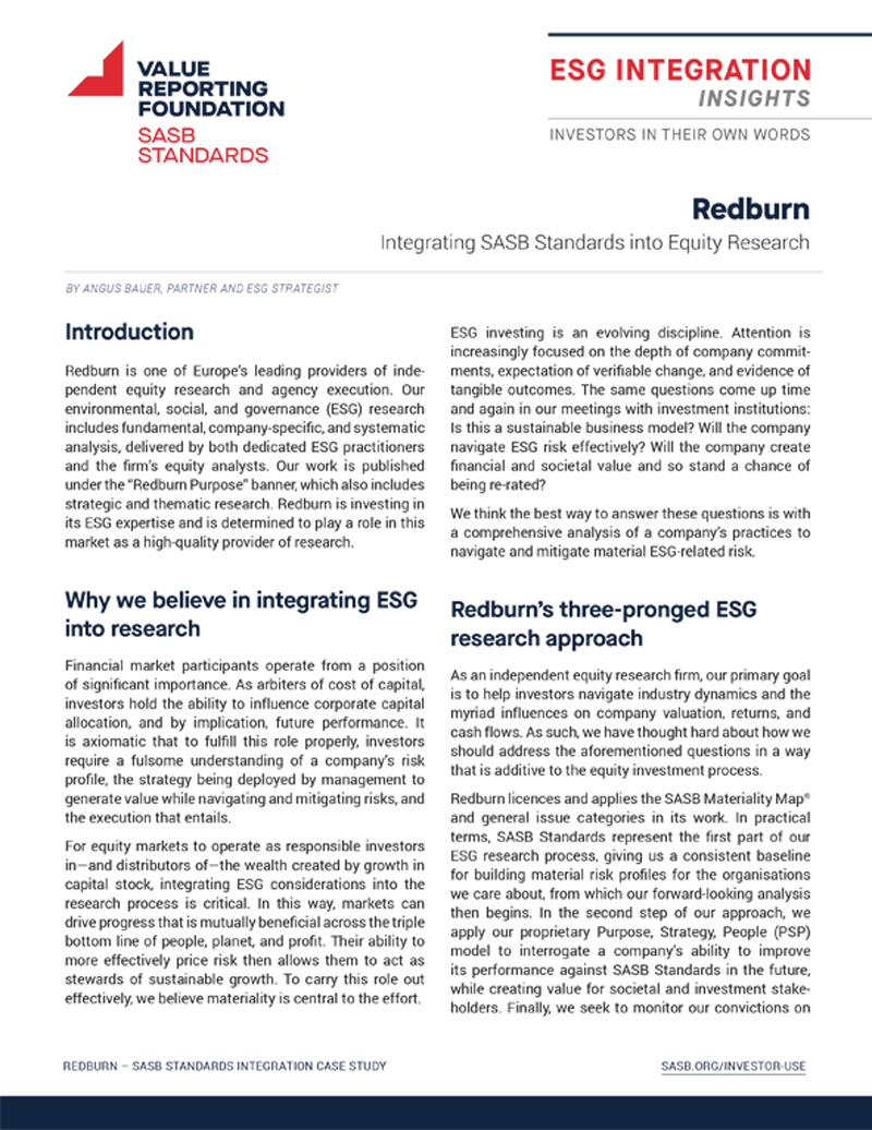ESG Integration Insights: Redburn